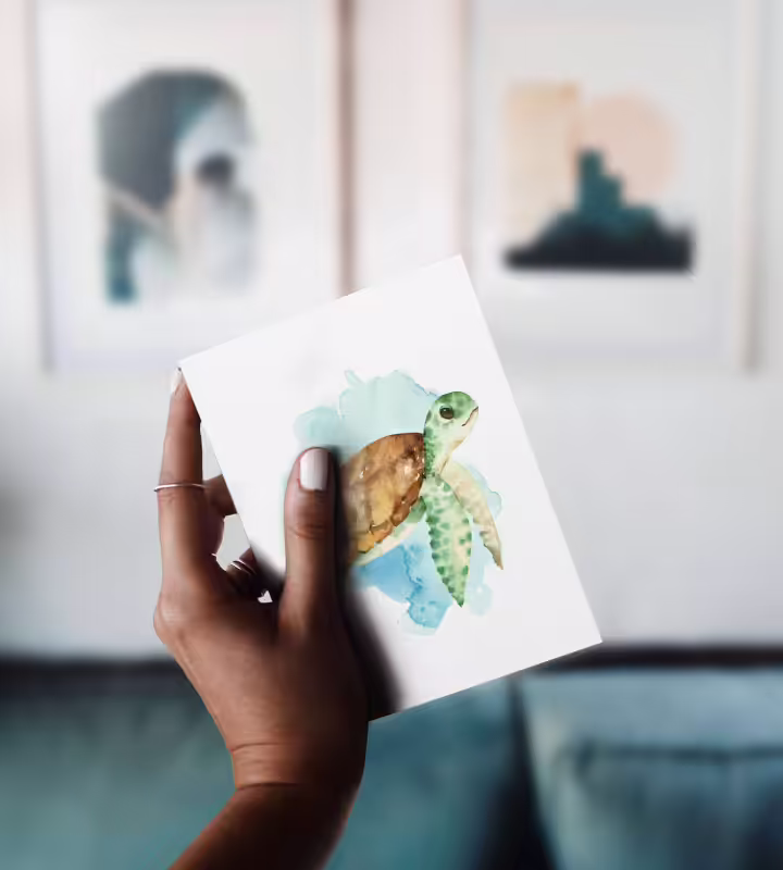 a photo with a postcard